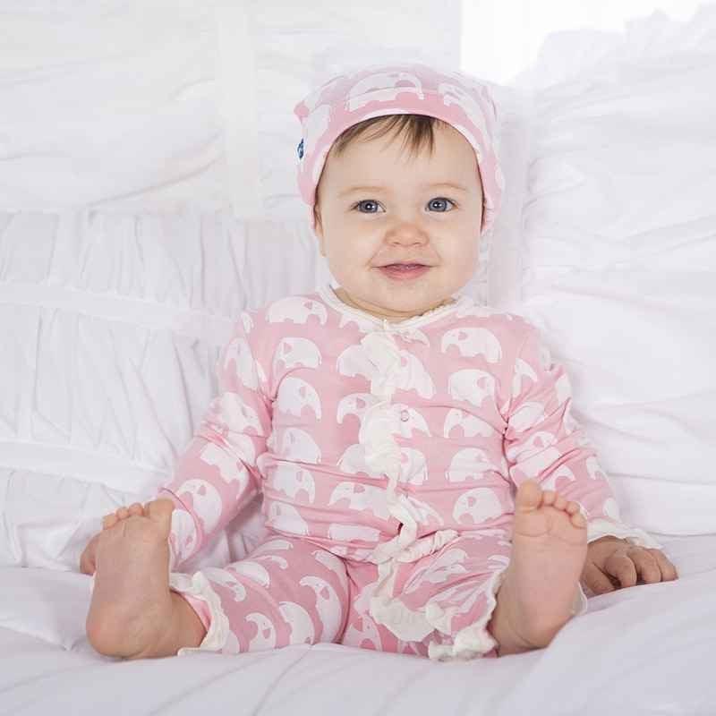 Essentials Girls Bamboo Double Knot Hat, Lotus Elephant - Image 5