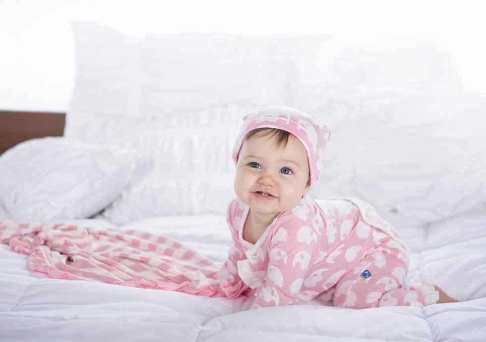 Essentials Girls Bamboo Double Knot Hat, Lotus Elephant - Image 6