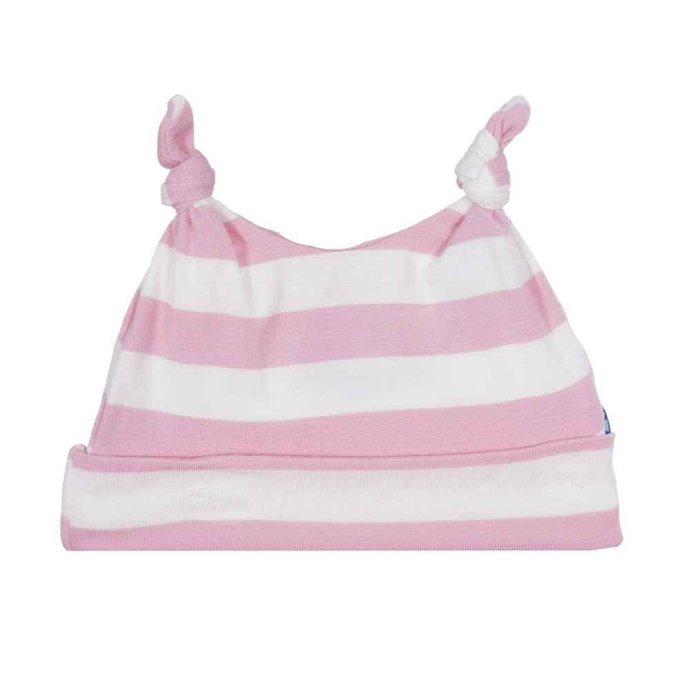 Essentials Girls Bamboo Double Knot Hat, Lotus Stripe - Image 5