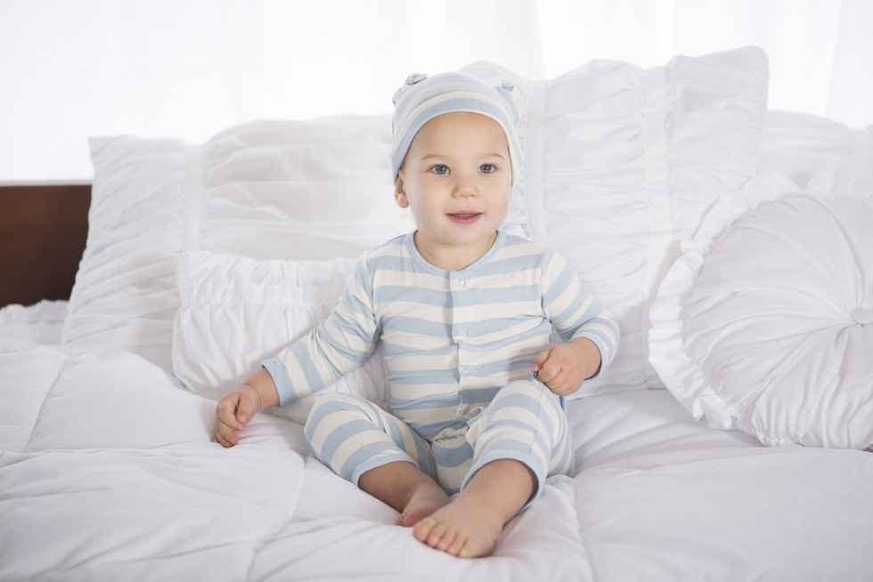 Essentials Boys Bamboo Coverall with Snaps, Pond Stripe - Image 5