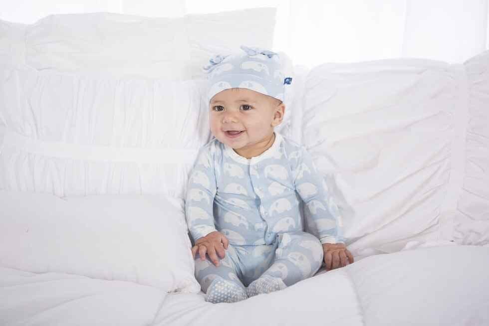 Essentials Boys Bamboo Footie with Snaps, Pond Elephant - Image 3